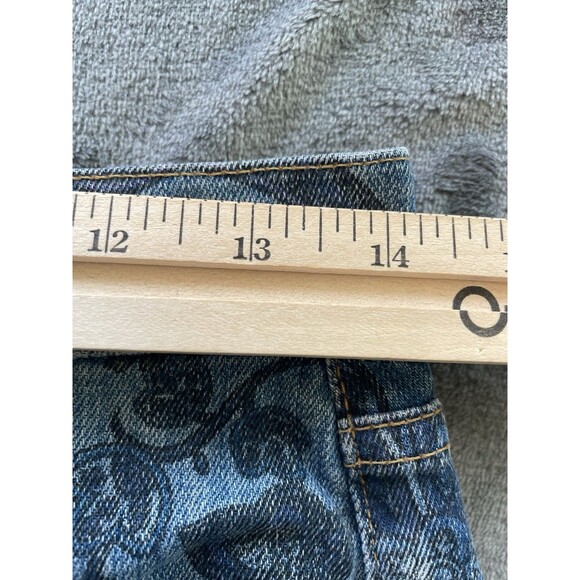 Citizens of Humanity Chloe Jean Shorts Womens 27 Blue Paisley Cut Off Button Fly - Picture 7 of 12